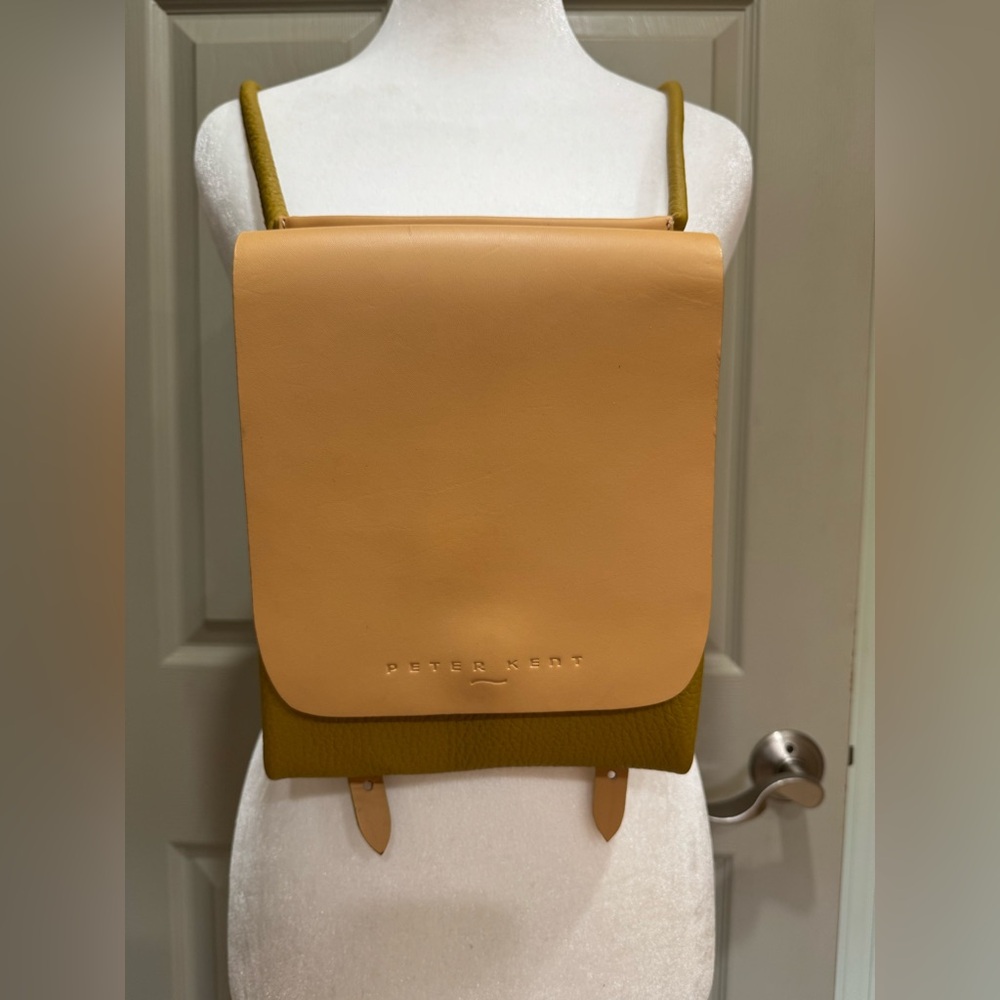 PETER KENT ~ Two-Tone Leather Backpack Crossbody Bag ~ Buenos Aires RARE